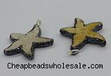 CGP3153 45*50mm starfish fossil coral pendants wholesale