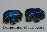 CGP3174 50*55mm elephant agate gemstone pendants wholesale