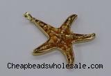 CGP3231 55*58mm starfish druzy agate pendants wholesale