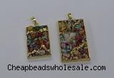 CGP3258 25*40mm - 30*50mm rectangle druzy agate pendants