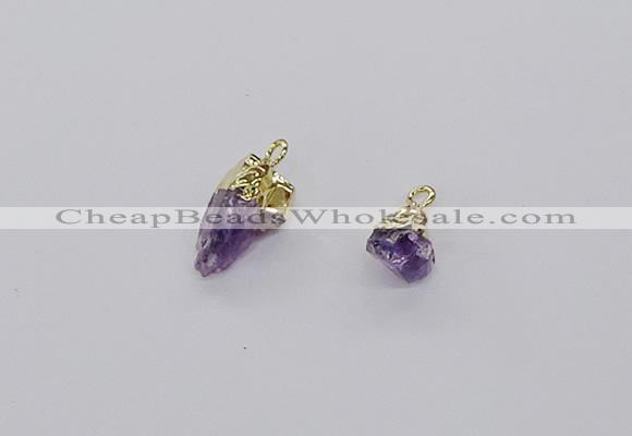 CGP3266 8*12mm - 10*14mm faceted nuggets amethyst pendants