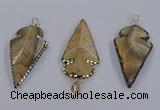 CGP3289 25*55mm - 28*55mm arrowhead agate pendants wholesale