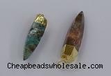 CGP3330 13*50mm - 15*60mm faceted bullet ocean agate pendants