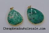 CGP3336 35*45mm - 35*50mm flat teardrop fossil coral pendants