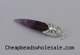 CGP3365 15*50mm - 16*65mm sticks amethyst gemstone pendants