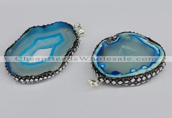 CGP3396 45*50mm - 45*60mm freeform druzy agate pendants