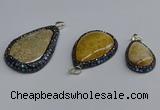 CGP3415 22*35mm - 35*50mm flat teardrop fossil coral pendants