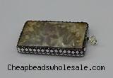 CGP3420 35*60mm - 40*50mm rectangle fossil coral pendants