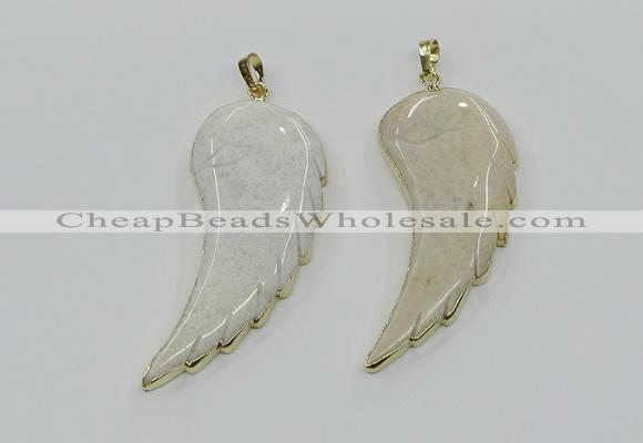 CGP3491 22*45mm - 25*50mm wing-shaped fossil coral pendants