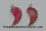 CGP3494 22*45mm - 25*50mm wing-shaped fossil coral pendants