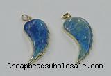 CGP3495 22*45mm - 25*50mm wing-shaped fossil coral pendants