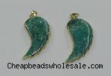 CGP3496 22*45mm - 25*50mm wing-shaped fossil coral pendants