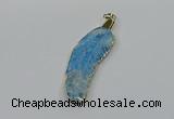 CGP3504 22*60mm - 25*65mm feather fossil coral pendants