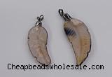 CGP3514 20*45mm - 25*65mm wing-shaped agate pendants