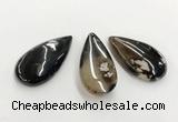 CGP3522 30*55mm - 35*60mm flat teardrop sakura agate slab pendants