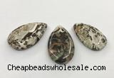 CGP3536 25*40mm - 28*48mm flat teardrop ocean agate slab pendants