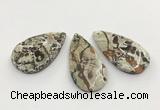 CGP3537 32*58mm - 35*62mm flat teardrop ocean agate slab pendants