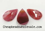 CGP3565 35*55mm faceted flat teardrop agate pendants wholesale