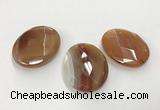 CGP3575 40*50mm faceted oval agate pendants wholesale