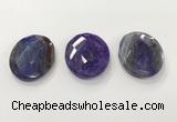 CGP3576 40*50mm faceted oval agate pendants wholesale