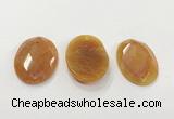 CGP3581 32*45mm faceted oval agate pendants wholesale