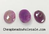 CGP3582 32*45mm faceted oval agate pendants wholesale