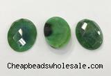 CGP3584 32*45mm faceted oval agate pendants wholesale