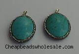 CGP405 30*40mm - 35*45mm oval turquoise pendants wholesale