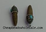 CGP409 10*45mm - 15*50mm bullet sea urchin shell pendants