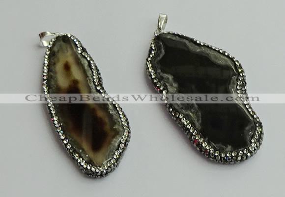 CGP538 25*50mm - 35*65mm freeform agate pendants wholesale