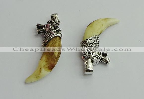 CGP550 10*45mm - 12*50mm horn dog tooth pendants wholesale