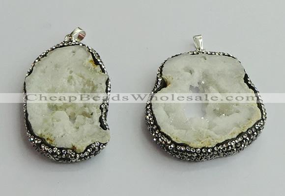 CGP553 30*50mm - 45*55mm freeform druzy agate pendants wholesale