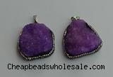 CGP592 25*40mm - 30*45mm freeform druzy agate gemstone pendants