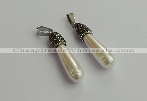 CGP618 10*40mm teardrop shell pearl pendants wholesale