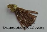 CGP674 2*3mm faceted rondelle handmade chinese crystal tassel pendants