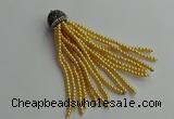 CGP678 3mm round handmade glass beaded tassel pendants wholesale