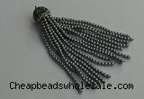 CGP679 3mm round handmade glass beaded tassel pendants wholesale