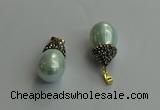 CGP716 15*25mm - 15*30mm teardrop shell pearl pendants wholesale