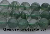 CGQ512 15.5 inches 8mm round matte imitation green phantom quartz beads