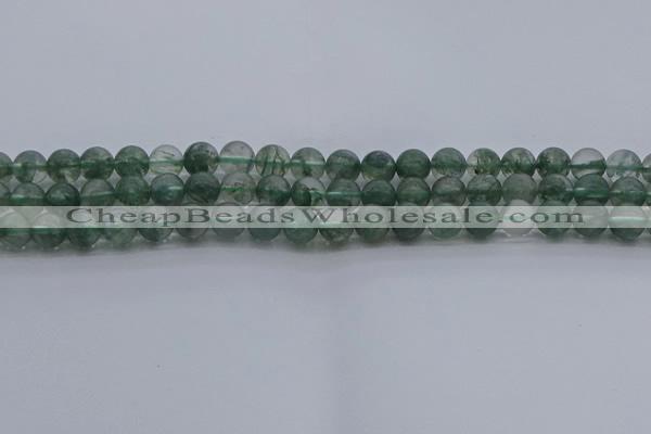 CGQ512 15.5 inches 8mm round matte imitation green phantom quartz beads