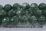 CGQ521 15.5 inches 6mm faceted round imitation green phantom quartz beads