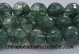 CGQ522 15.5 inches 8mm faceted round imitation green phantom quartz beads