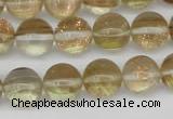 CGQ60 15.5 inches 8mm round gold sand quartz beads wholesale