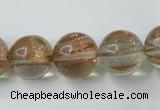 CGQ61 15.5 inches 14mm round gold sand quartz beads wholesale