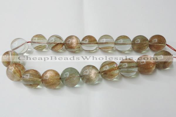 CGQ64 15.5 inches 20mm round gold sand quartz beads wholesale