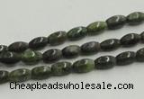 CGR06 16 inches 4*6mm rice green rain forest stone beads wholesale