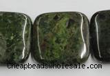 CGR20 16 inches 30*30mm square green rain forest stone beads wholesale