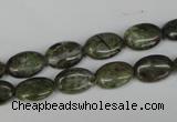 CGR27 15.5 inches 8*12mm oval green rain forest stone beads