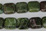 CGR33 15.5 inches 14*14mm square green rain forest stone beads