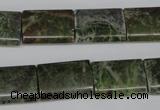 CGR36 15.5 inches 13*18mm flat tube green rain forest stone beads